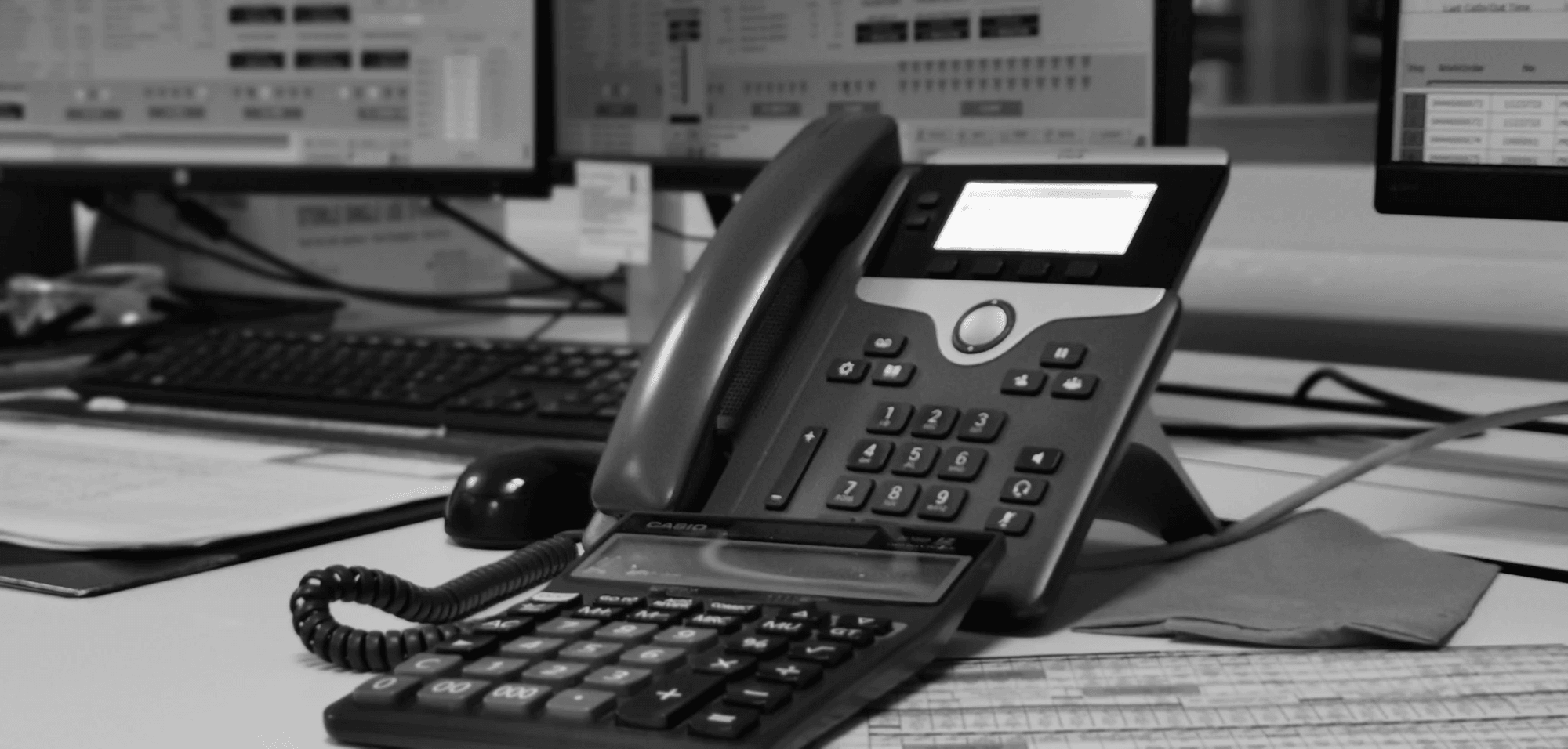 IP desk telephone in a hospital setting